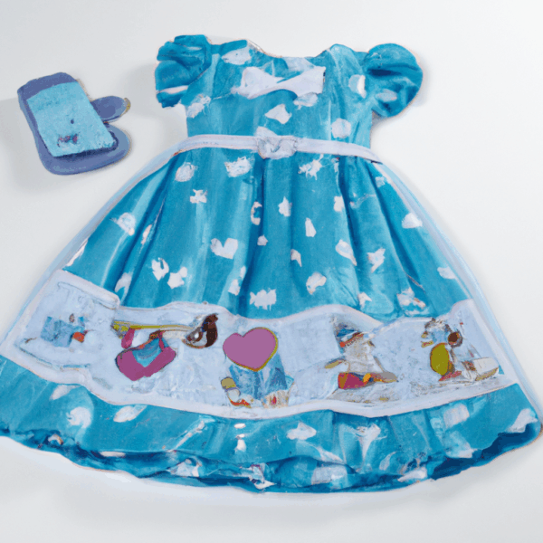 Product Title: "Ocean Breeze Blue Patterned Children's Dress"