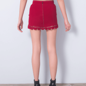 Product Title: "Ruby Red Faux Leather Miniskirt - Sizzle in Style!"