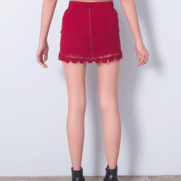 Product Title: "Ruby Red Faux Leather Miniskirt - Sizzle in Style!"