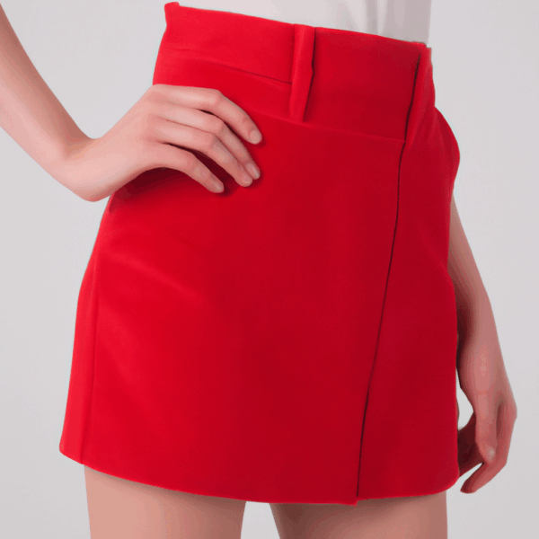 Product Title: "Ruby Red Faux Leather Miniskirt - Sizzle in Style!" - Image 2