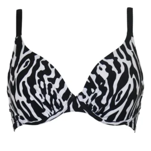 Pour Moi Glamazon Underwired Bikini Top Womens Swimwear 30019 Black/White