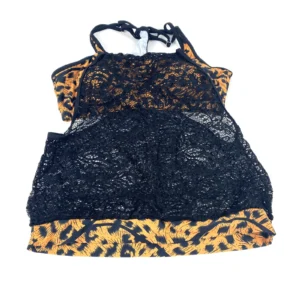 Urchics Womens Swimwear 2 PC Size M Tankini Bikini Set Lace Leopard Black