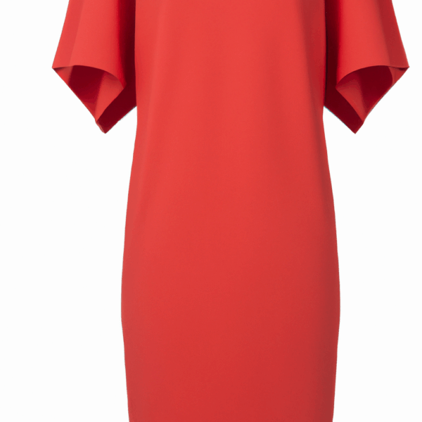 "Scarlet Pleated Elegance Women's Dress" - Image 3