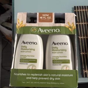 Aveeno Daily Moisturizing Body Lotion 2 x 24oz Pump Bottles - New With Box