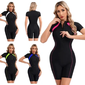 Womens Swimwear Rompers Beachwear Unitard Swimsuits Costume Jumpsuit Boyshorts