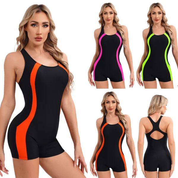 Womens Swimwear Water Sport Swimsuit UPF 50+ Bathing Suit Boyleg Surfing Suit