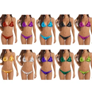 Womens Swimwear Underwear Lingerie Sets Exotic Bikini Cheeky Swimsuit Pool Bra
