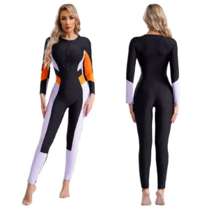 Womens Swimwear Zipper Jumpsuit Swimming Swimsuit Stretch Activties Adult Scuba