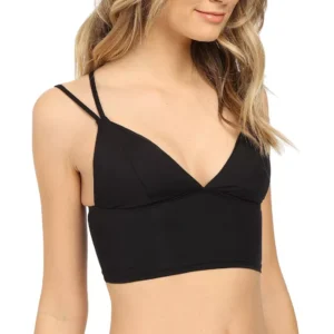 Vitamin A Womens Swimwear Vista Strappy Solid Black Bustier Top Size 4 XS