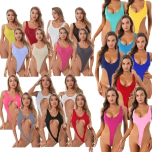 Womens Swimwear Cutout Monokini Swimsuit Sling Shot Leotard Bodysuit Nightwear