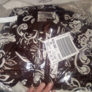 Roamans 34 W Polyester Brown & White DRESS Flowers 50 in Womens clothing