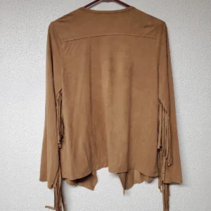 Womens Clothing - Open Fringe Brown Pull jacket by Melissa Paige - Size Small