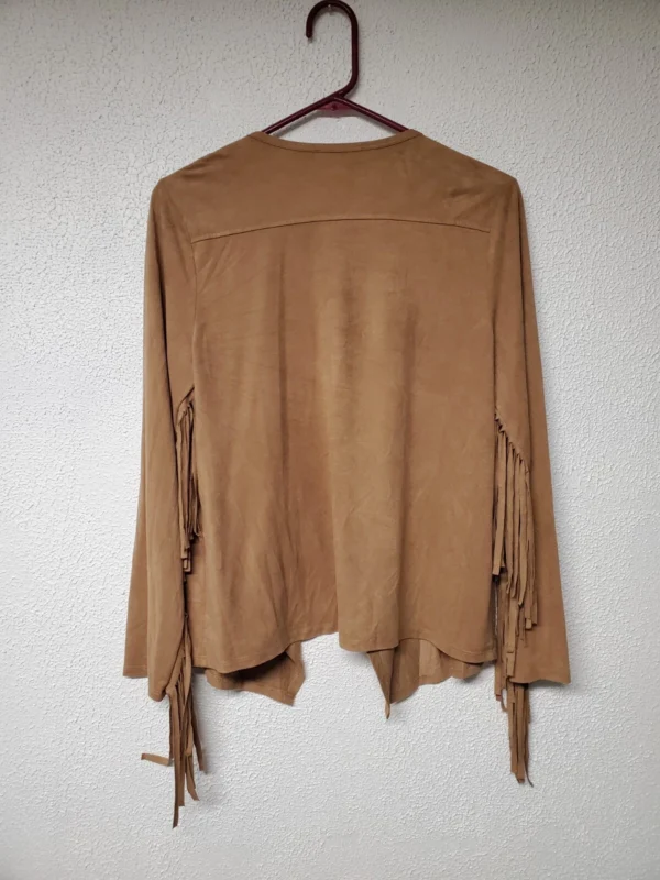 Womens Clothing - Open Fringe Brown Pull jacket by Melissa Paige - Size Small