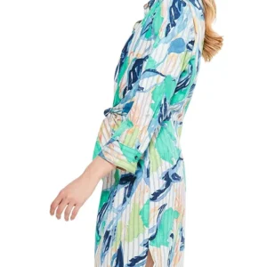 NIC+ZOE Scribble Vines Dress Green Multi L71224 Womens Clothing Size XS