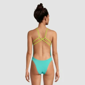 NEW Speedo Strappy Fixed Back One Piece Turquoise 8/134032052 Womens Swimwear