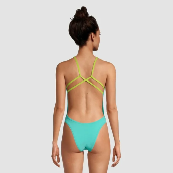 NEW Speedo Strappy Fixed Back One Piece Turquoise 8/134032052 Womens Swimwear