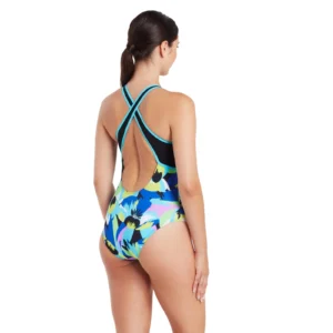 NEW Zoggs Crossback Florish Blue - 462398 - Womens Swimwear