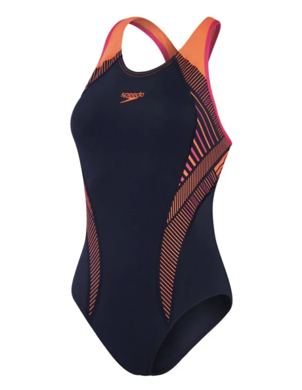 NEW Speedo Placement Laneback One Piece 8/00305415616 - Womens Swimwear