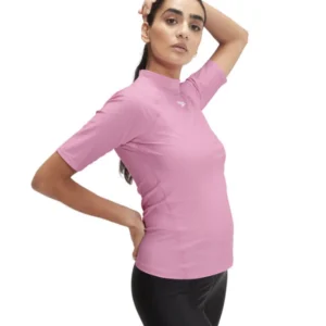 NEW Speedo Short Sleeve Sun Shirt / Rashie - Pink 8/1318916005 - Womens Swimwear
